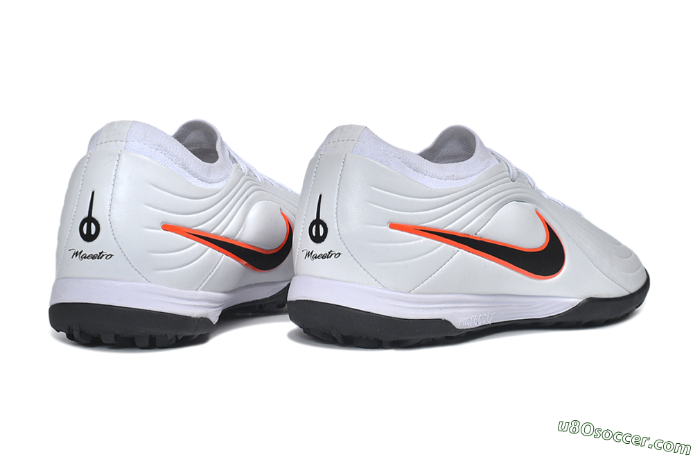 Nike Tiempo Legend 11 Elite TF Artificial Turf Soccer Shoes - White/Black/Total Orange 6