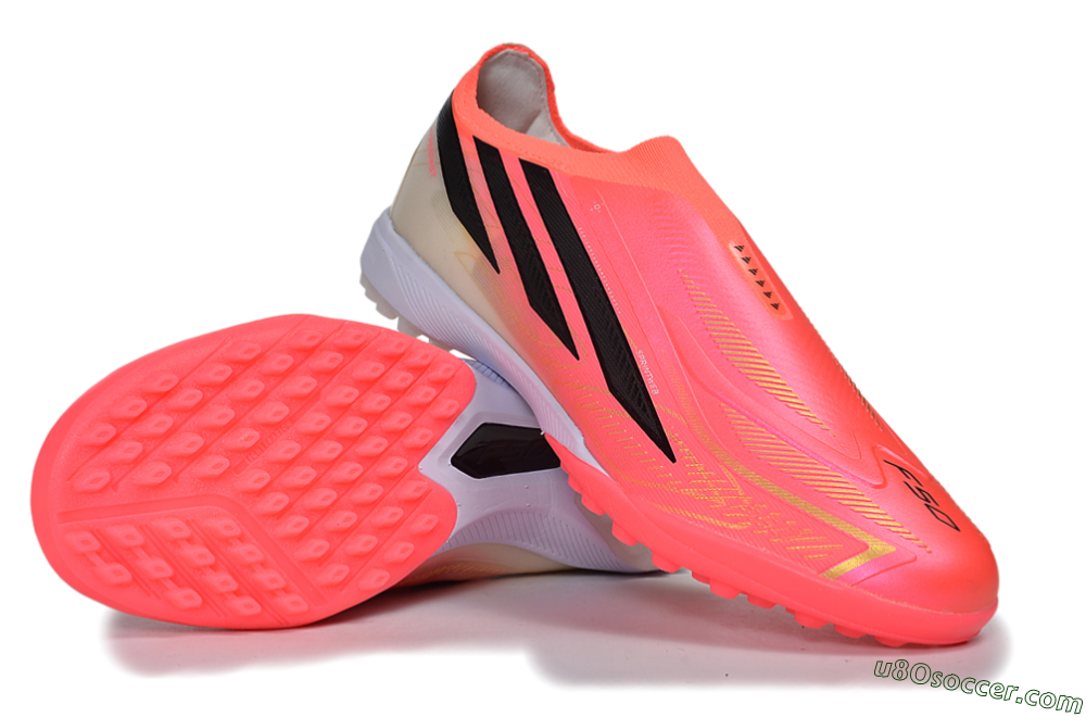 Adidas F50 Hyperfast Elite Laceless TF Artificial Turf Soccer Shoes - Pink/Electric Pink/Classic Black 3