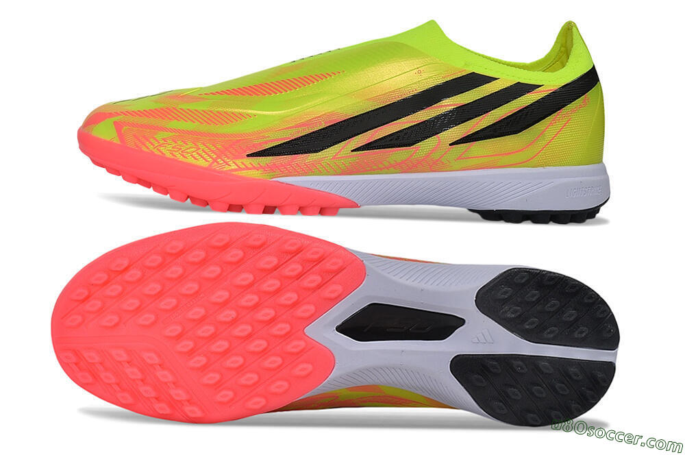 Adidas F50 Hyperfast Elite Laceless TF Artificial Turf Soccer Shoes - Yellow/Neon Green/Radiant Pink 0