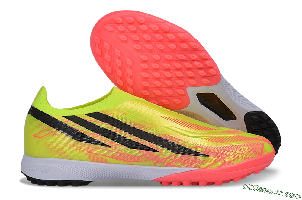 Adidas F50 Hyperfast Elite Laceless TF Artificial Turf Soccer Shoes - Yellow/Neon Green/Radiant Pink 1