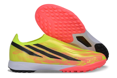 Adidas F50 Hyperfast Elite Laceless TF Artificial Turf Soccer Shoes - Yellow/Neon Green/Radiant Pink
