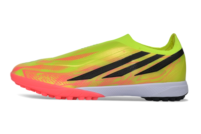 Adidas F50 Hyperfast Elite Laceless TF Artificial Turf Soccer Shoes - Yellow/Neon Green/Radiant Pink