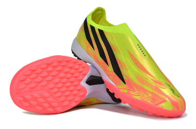 Adidas F50 Hyperfast Elite Laceless TF Artificial Turf Soccer Shoes - Yellow/Neon Green/Radiant Pink