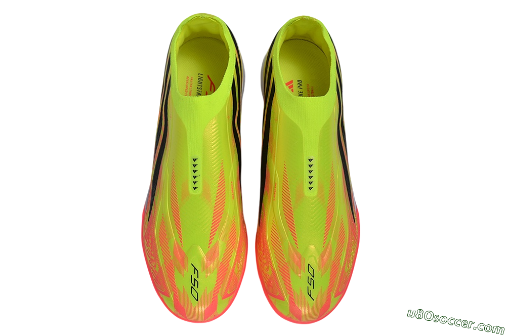 Adidas F50 Hyperfast Elite Laceless TF Artificial Turf Soccer Shoes - Yellow/Neon Green/Radiant Pink 4