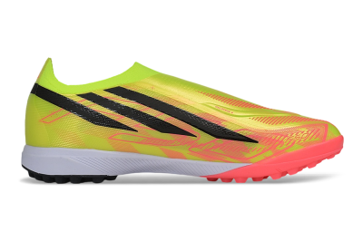 Adidas F50 Hyperfast Elite Laceless TF Artificial Turf Soccer Shoes - Yellow/Neon Green/Radiant Pink