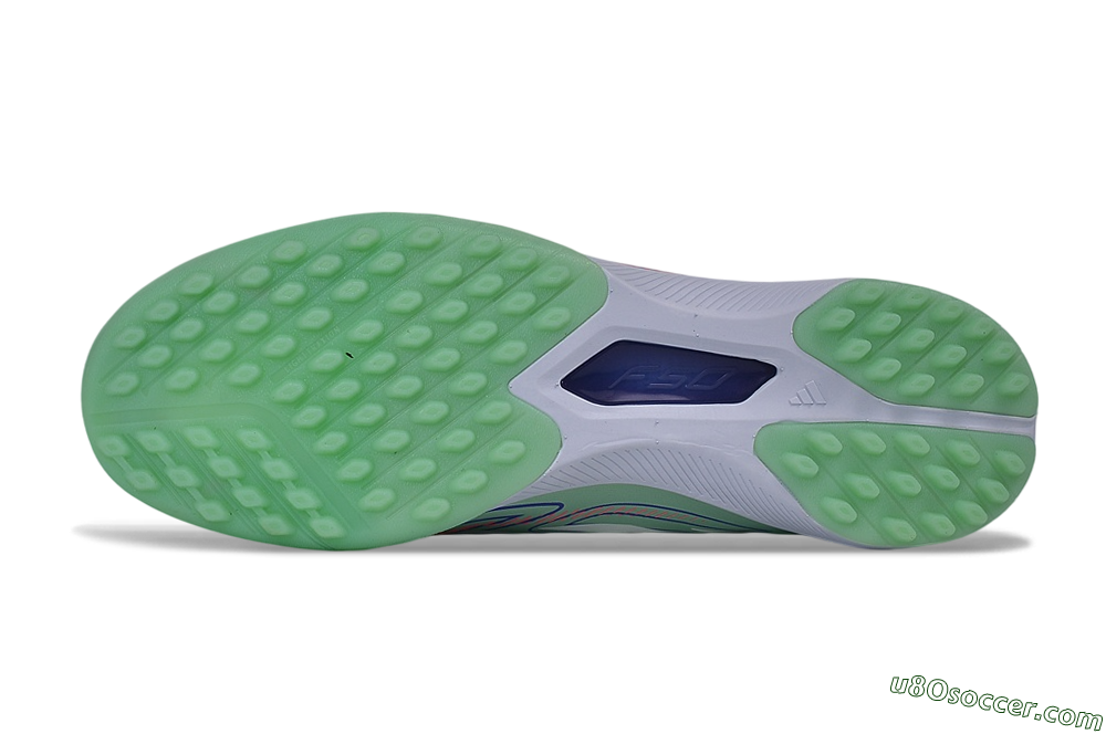Adidas F50 Hyperfast Elite Laceless TF Artificial Turf Soccer Shoes - Green/Mint/Coral 6