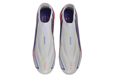 Adidas F50 Hyperfast 2026 World Cup Laceless Laceless FG Firm Ground Soccer Cleats - White/Coral Glow/Sapphire Haze