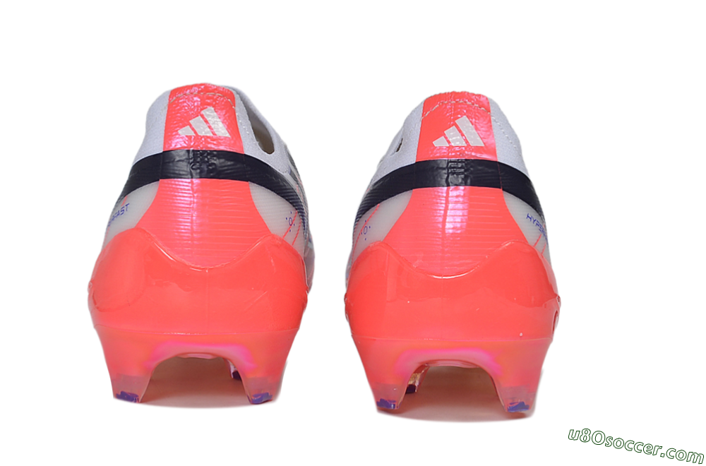 Adidas F50 Hyperfast 2026 World Cup Laceless Laceless FG Firm Ground Soccer Cleats - White/Coral Glow/Sapphire Haze 5