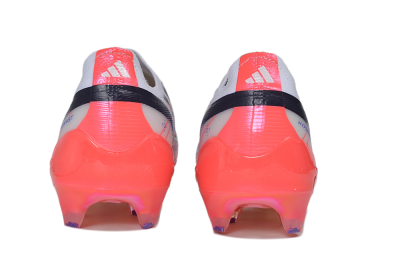 Adidas F50 Hyperfast 2026 World Cup Laceless Laceless FG Firm Ground Soccer Cleats - White/Coral Glow/Sapphire Haze