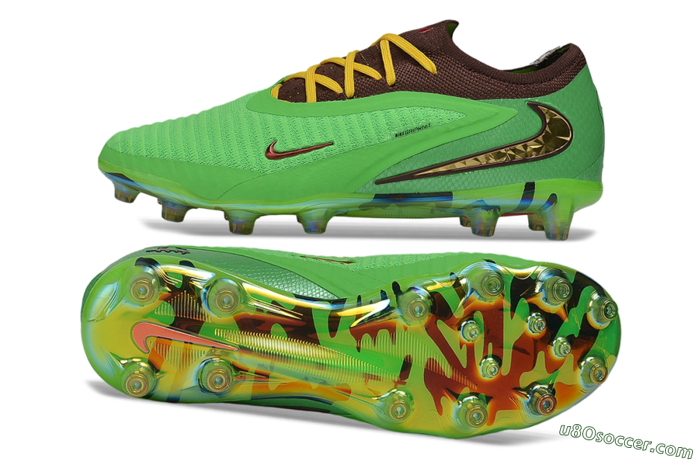 Nike Phantom 6 Elite Low AG Artificial Grass Soccer Cleats - Green/Electric Green/Bronzine 0