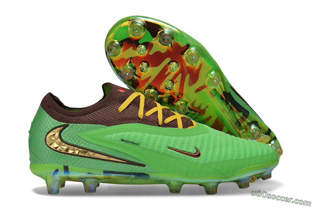 Nike Phantom 6 Elite Low AG Artificial Grass Soccer Cleats - Green/Electric Green/Bronzine 1