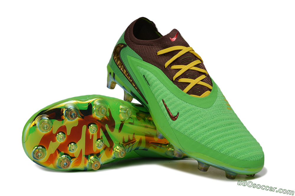 Nike Phantom 6 Elite Low AG Artificial Grass Soccer Cleats - Green/Electric Green/Bronzine 3