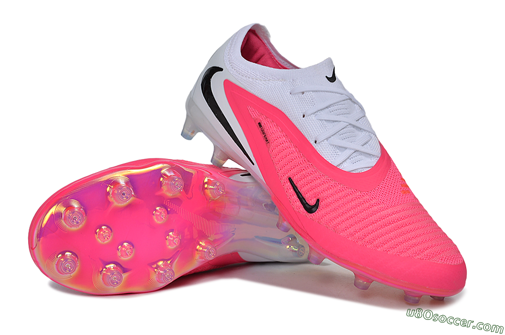 Nike Phantom 6 Elite Low AG Artificial Grass Soccer Cleats - Pink/Sunset Pink/White Iridescent 3