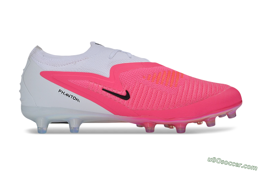 Nike Phantom 6 Elite Low AG Artificial Grass Soccer Cleats - Pink/Sunset Pink/White Iridescent 7