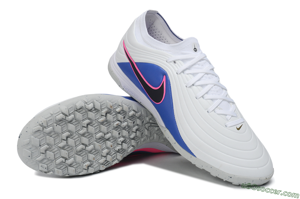 Nike Tiempo Legend 11 Elite TF Artificial Turf Soccer Shoes - White/Royal Blue/Hyper Pink 3