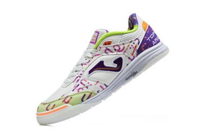 Joma Top Flex IC Indoor & Futsal Soccer Shoes - White/Multi-Color/Electric Purple