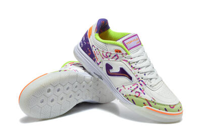 Joma Top Flex IC Indoor & Futsal Soccer Shoes - White/Multi-Color/Electric Purple