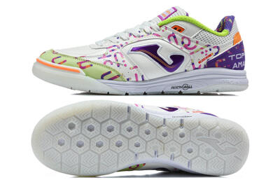 Joma Top Flex IC Indoor & Futsal Soccer Shoes - White/Multi-Color/Electric Purple