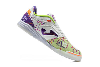 Joma Top Flex IC Indoor & Futsal Soccer Shoes - White/Multi-Color/Electric Purple