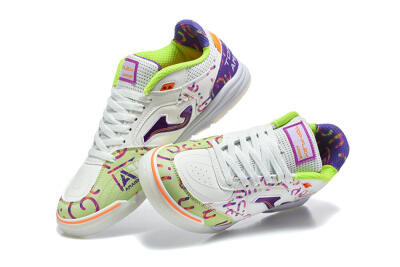 Joma Top Flex IC Indoor & Futsal Soccer Shoes - White/Multi-Color/Electric Purple