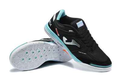 Joma Top Flex IC Indoor & Futsal Soccer Shoes - Black/Black/Turquoise
