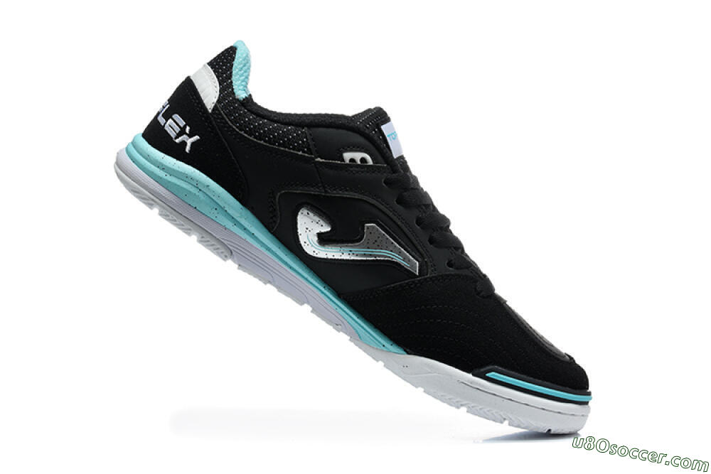 Joma Top Flex IC Indoor & Futsal Soccer Shoes - Black/Black/Turquoise 7