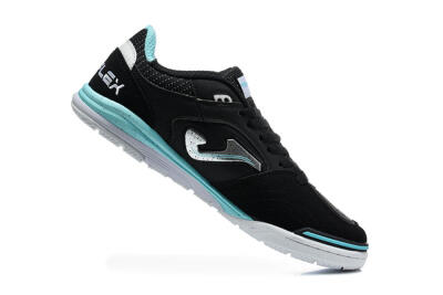 Joma Top Flex IC Indoor & Futsal Soccer Shoes - Black/Black/Turquoise