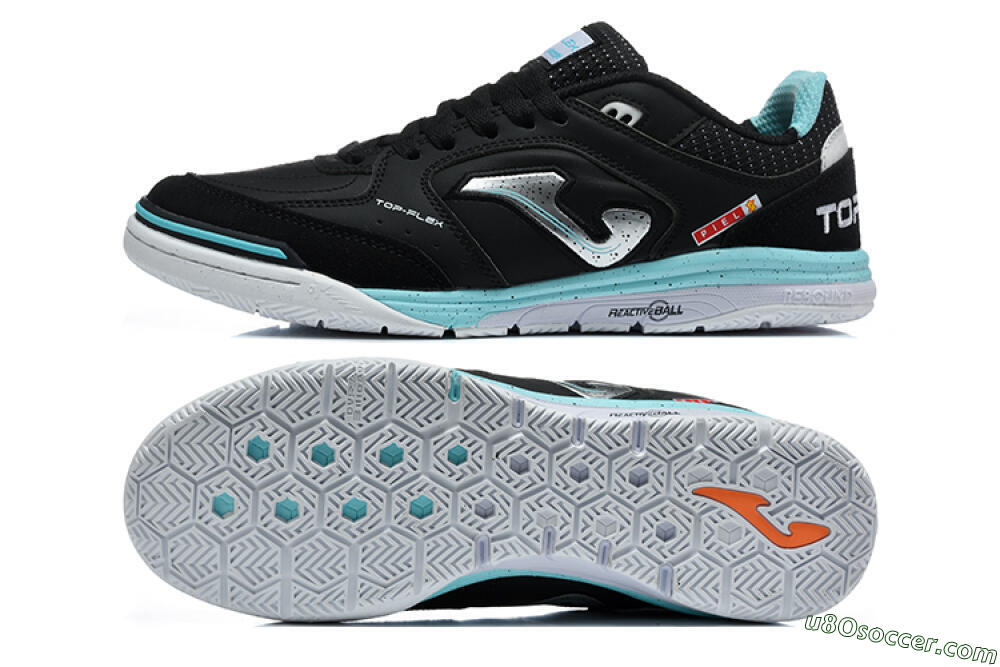 Joma Top Flex IC Indoor & Futsal Soccer Shoes - Black/Black/Turquoise 0