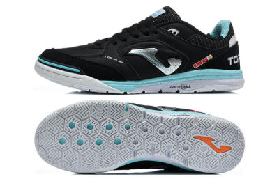 Joma Top Flex IC Indoor & Futsal Soccer Shoes - Black/Black/Turquoise