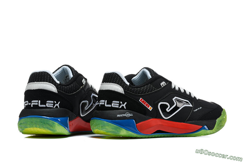 Joma Top Flex IC Indoor & Futsal Soccer Shoes - Black/Black/Neon Green 9