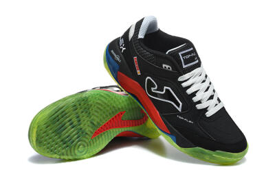 Joma Top Flex IC Indoor & Futsal Soccer Shoes - Black/Black/Neon Green