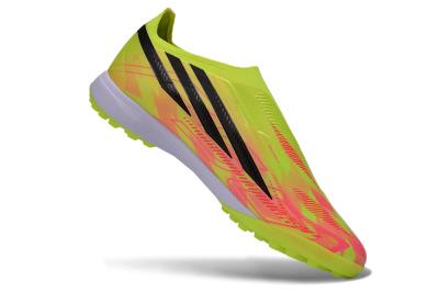 Adidas F50 Elite Laceless TF Artificial Turf Soccer Shoes - Yellow/Solar Yellow/Lucid Pink
