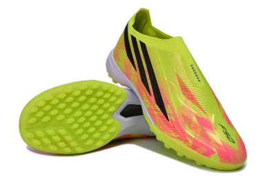 Adidas F50 Elite Laceless TF Artificial Turf Soccer Shoes - Yellow/Solar Yellow/Lucid Pink