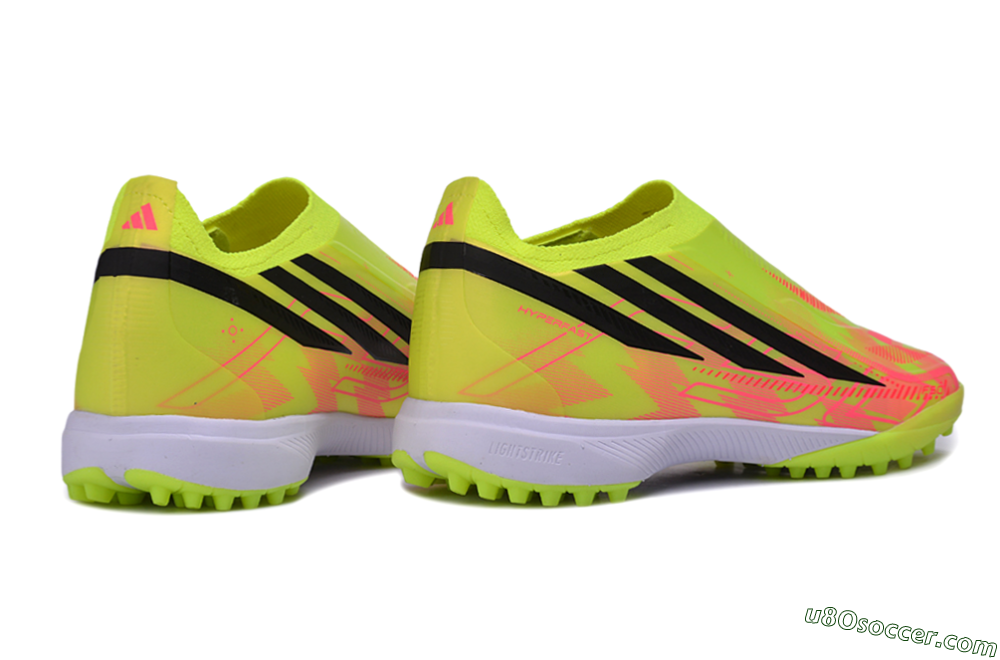 Adidas F50 Elite Laceless TF Artificial Turf Soccer Shoes - Yellow/Solar Yellow/Lucid Pink 7