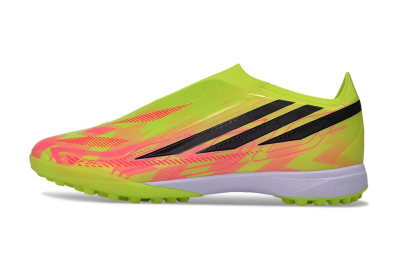 Adidas F50 Elite Laceless TF Artificial Turf Soccer Shoes - Yellow/Solar Yellow/Lucid Pink