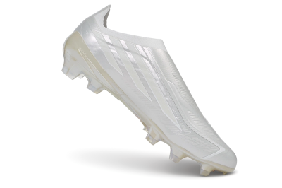 Adidas F50 Elite Laceless FG Firm Ground Soccer Cleats - White/Iridescent/Pearl