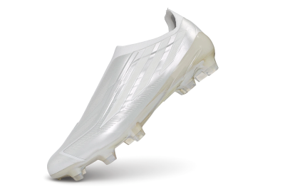 Adidas F50 Elite Laceless FG Firm Ground Soccer Cleats - White/Iridescent/Pearl