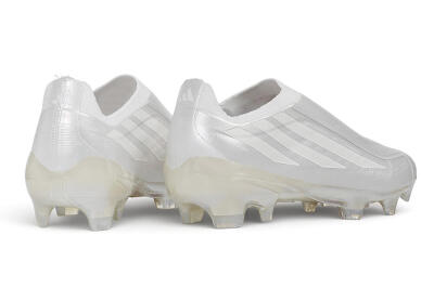 Adidas F50 Elite Laceless FG Firm Ground Soccer Cleats - White/Iridescent/Pearl