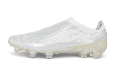 Adidas F50 Elite Laceless FG Firm Ground Soccer Cleats - White/Iridescent/Pearl