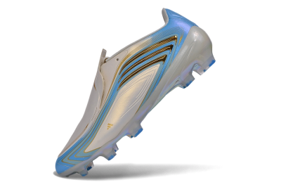 Messi x Adidas F50 Elite FG Firm Ground Soccer Cleats - White/Metallic Gold/Light Blue