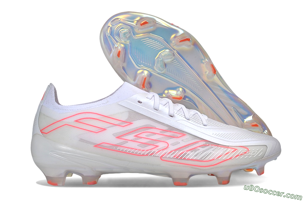 Adidas F50 Hyperfast Elite FG Firm Ground Soccer Cleats - White/Crystal White/Solar Red 1