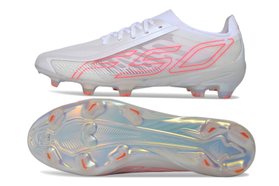 Adidas F50 Hyperfast Elite FG Firm Ground Soccer Cleats - White/Crystal White/Solar Red