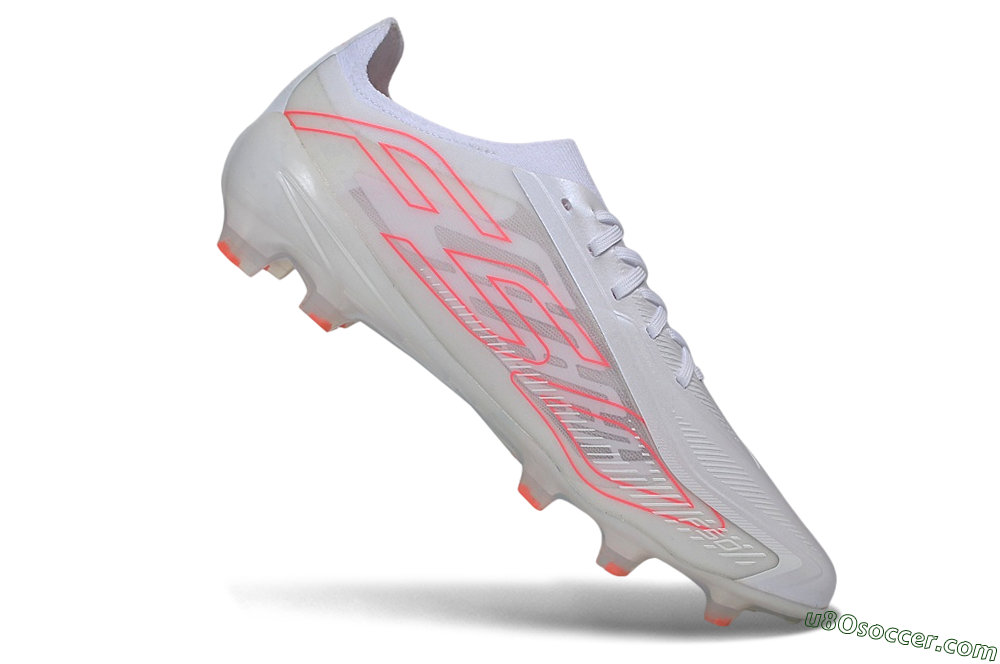 Adidas F50 Hyperfast Elite FG Firm Ground Soccer Cleats - White/Crystal White/Solar Red 4