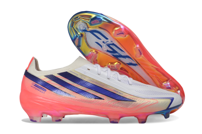 Adidas F50 Hyperfast Elite FG Firm Ground Soccer Cleats - White/Solar Red/Lucid Blue