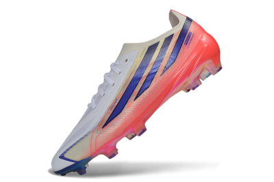 Adidas F50 Hyperfast Elite FG Firm Ground Soccer Cleats - White/Solar Red/Lucid Blue