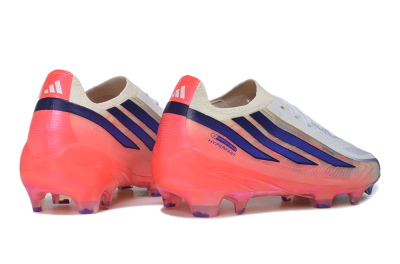 Adidas F50 Hyperfast Elite FG Firm Ground Soccer Cleats - White/Solar Red/Lucid Blue