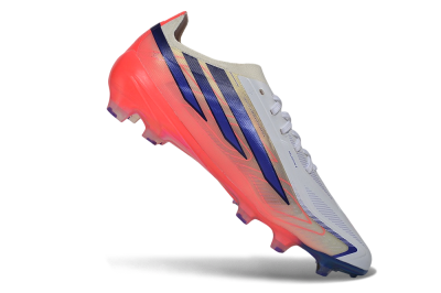Adidas F50 Hyperfast Elite FG Firm Ground Soccer Cleats - White/Solar Red/Lucid Blue