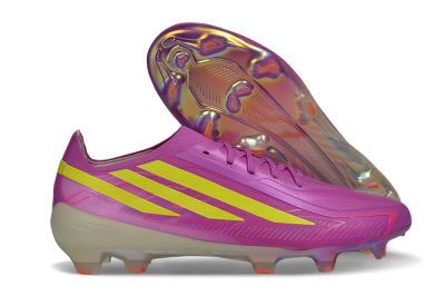 Adidas F50 Hyperfast Elite FG Firm Ground Soccer Cleats - Purple/Lucid Pink/Solar Yellow