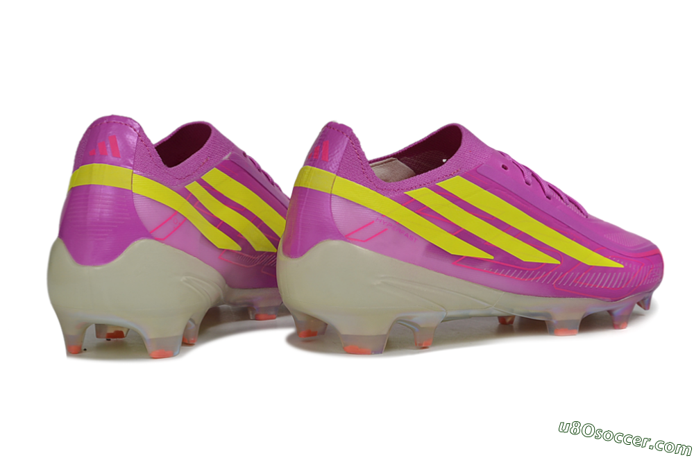 Adidas F50 Hyperfast Elite FG Firm Ground Soccer Cleats - Purple/Lucid Pink/Solar Yellow 6