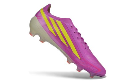 Adidas F50 Hyperfast Elite FG Firm Ground Soccer Cleats - Purple/Lucid Pink/Solar Yellow